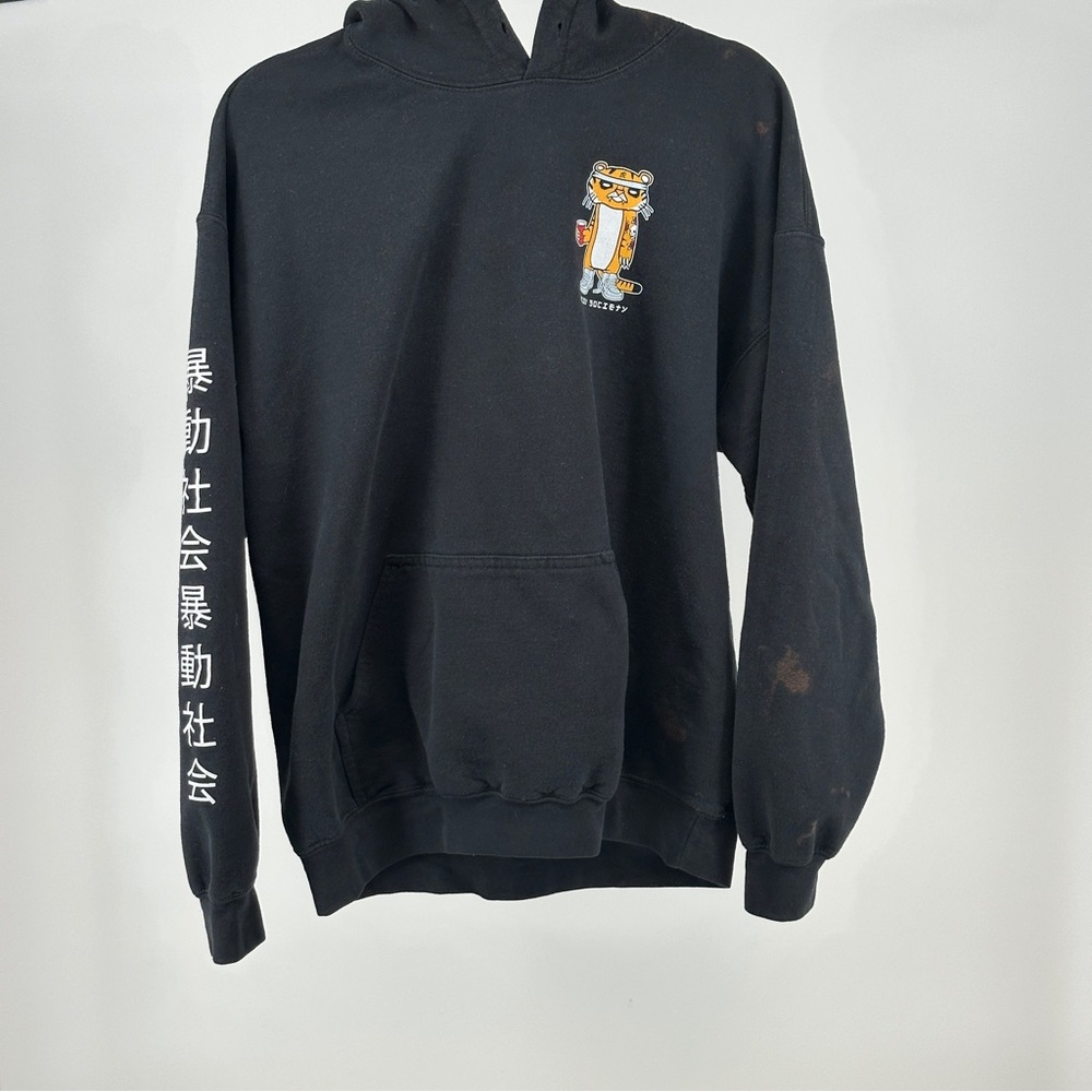 Riot Society Black Hoodie Sweatshirt Sushi Red Solo Cup Drinking‎ Tiger Bleach